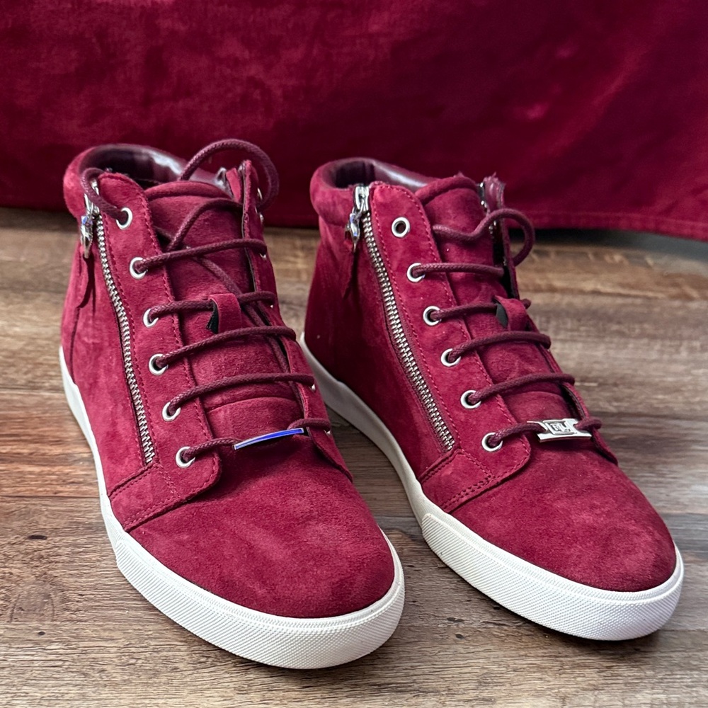 Lauren Ralph Lauren Burgundy Suede Sneakers
